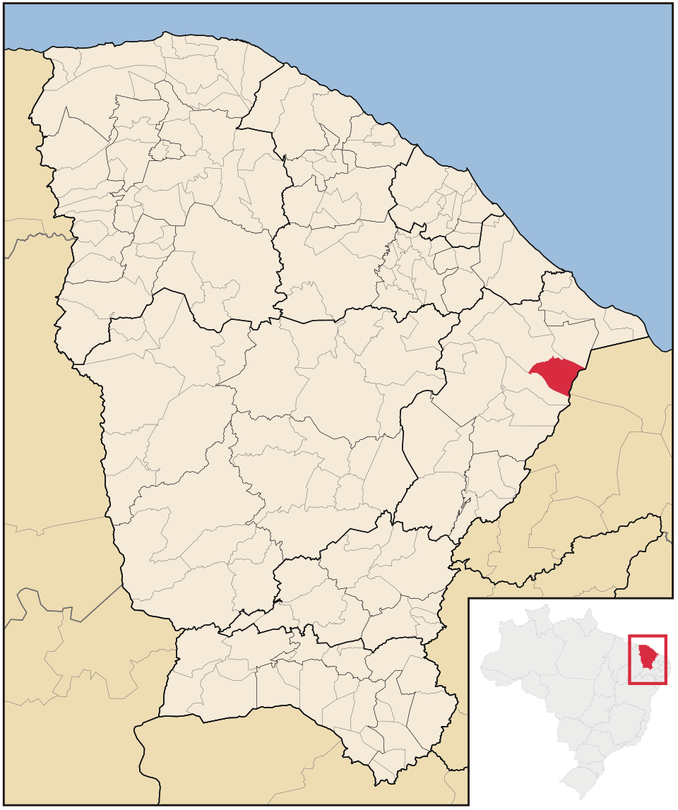 Mapa de localização de Quixeré em CE