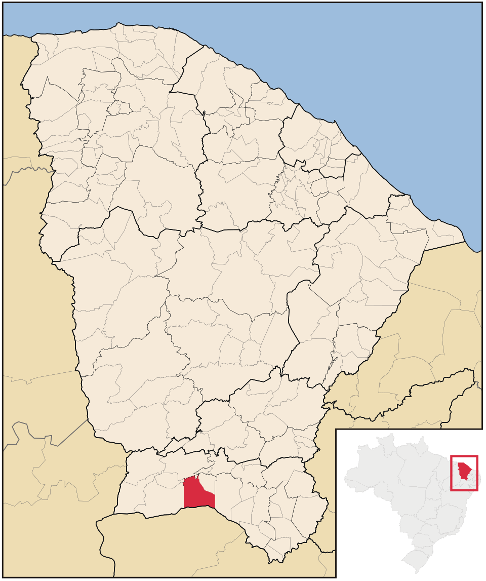 Mapa de localização de Santana do Cariri em CE