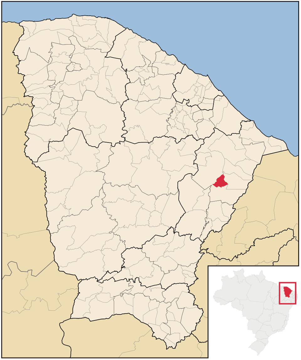 Mapa de localização de São João do Jaguaribe em CE