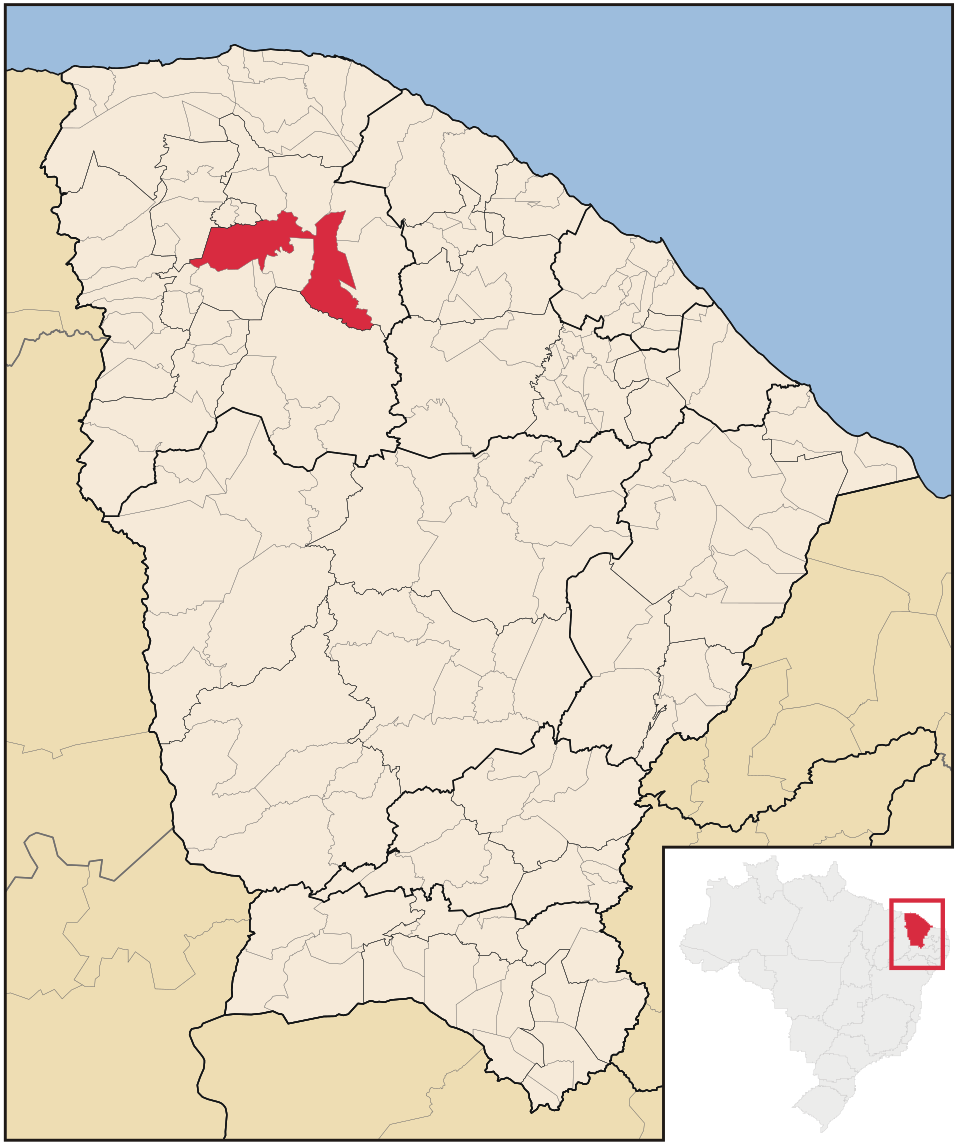 Mapa de localização de Sobral em CE