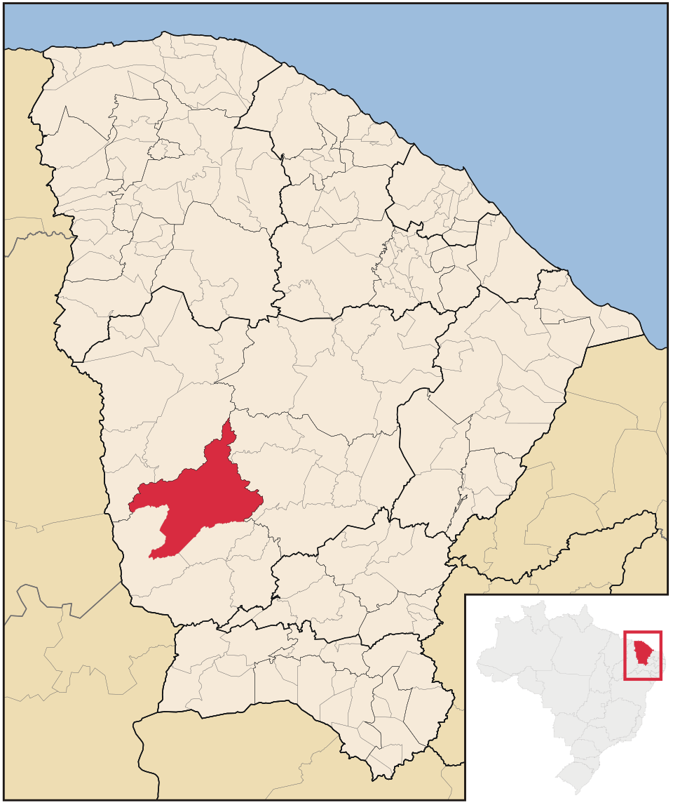 Mapa de localização de Tauá em CE