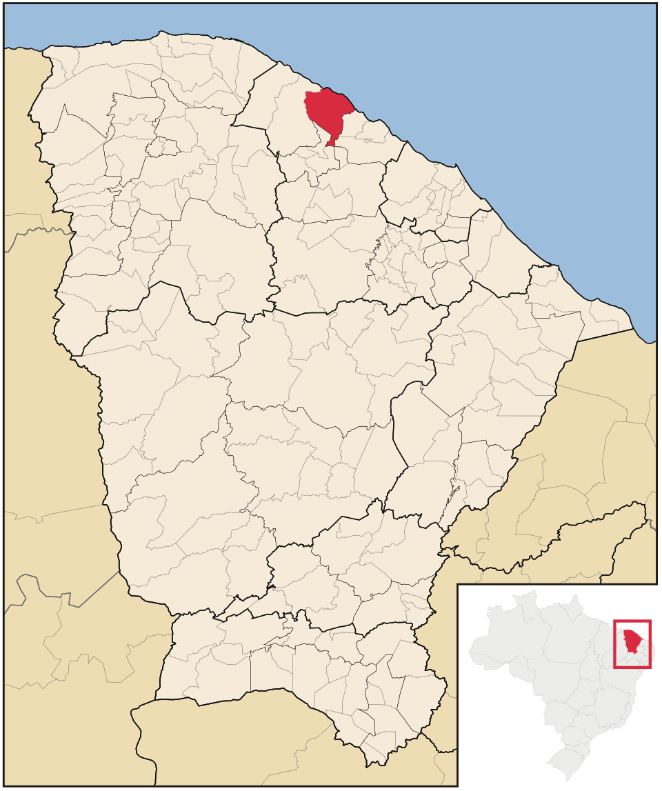 Mapa de localização de Trairi em CE