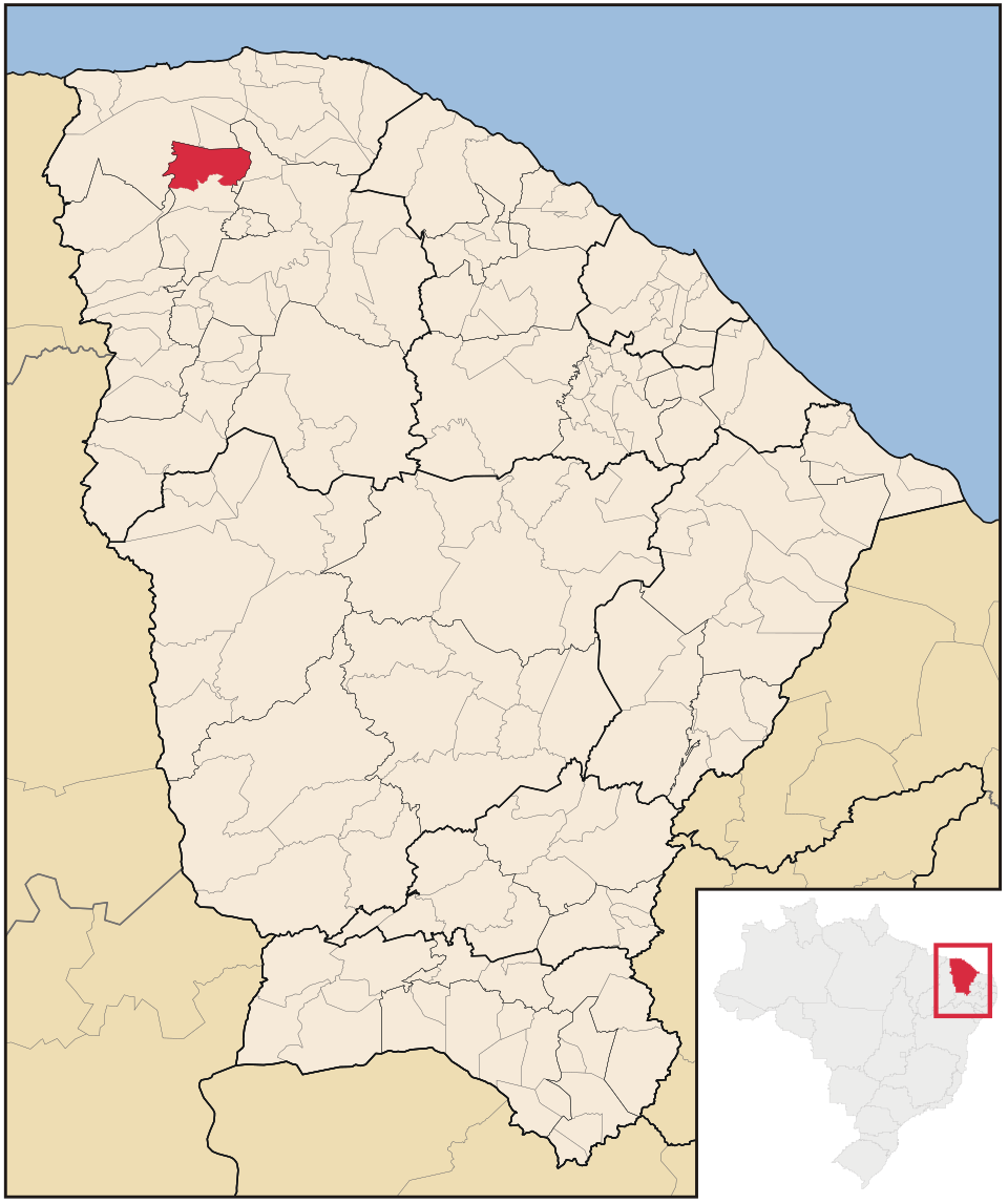 Mapa de localização de Uruoca em CE