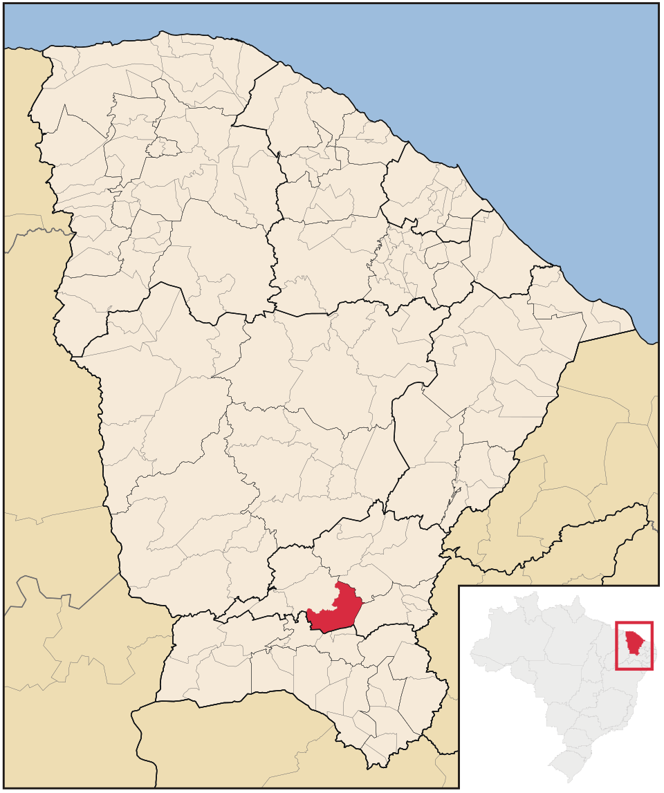 Mapa de localização de Várzea Alegre em CE