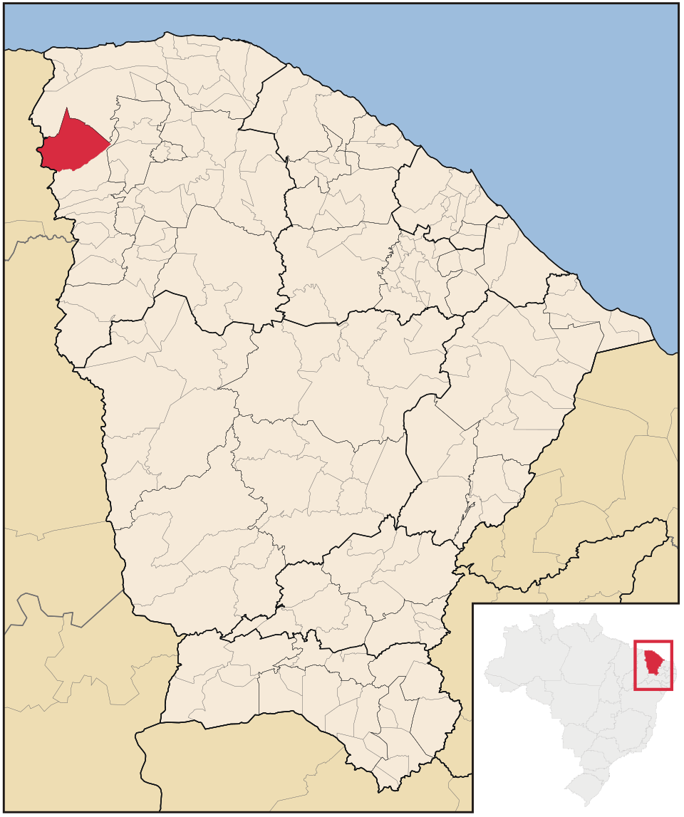 Mapa de localização de Viçosa do Ceará em CE