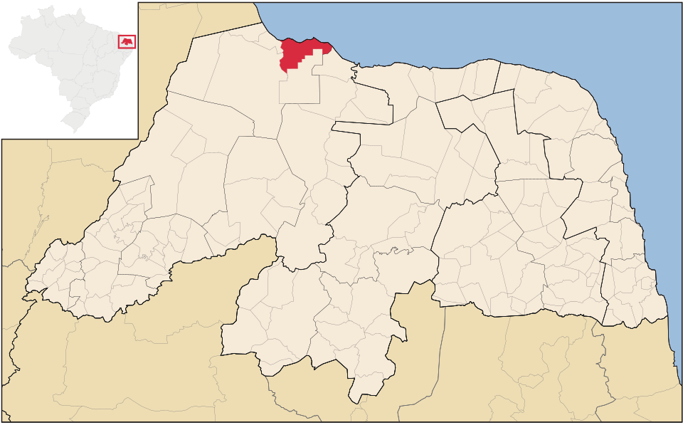 Mapa de localização de Areia Branca em RN