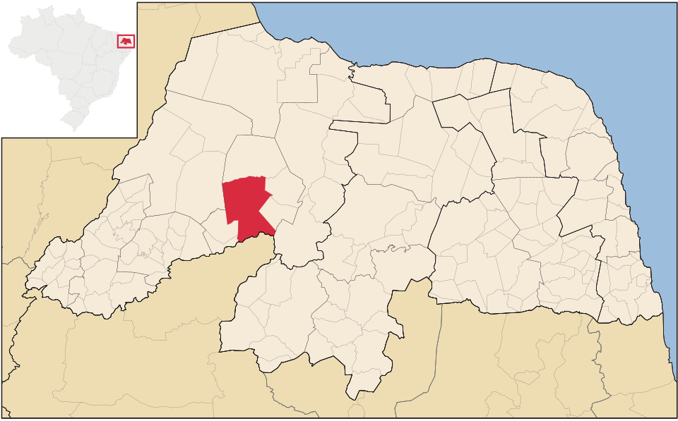 Mapa de localização de Campo Grande em RN