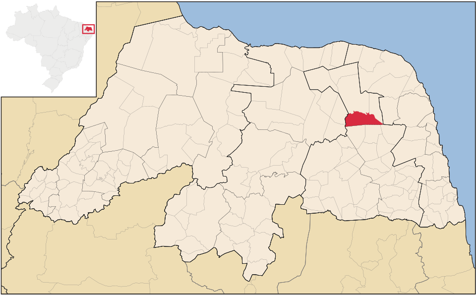 Mapa de localização de Bento Fernandes em RN