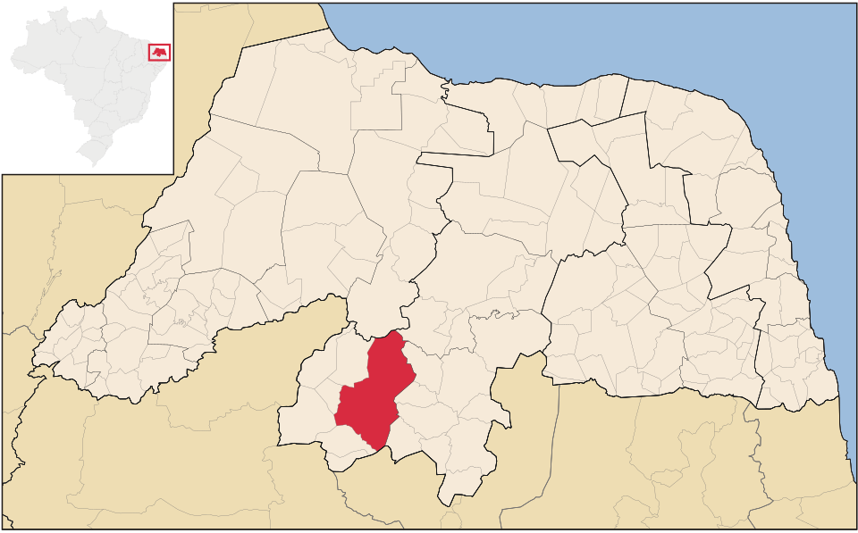 Mapa de localização de Caicó em RN