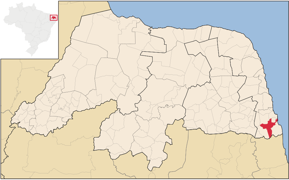 Mapa de localização de Canguaretama em RN
