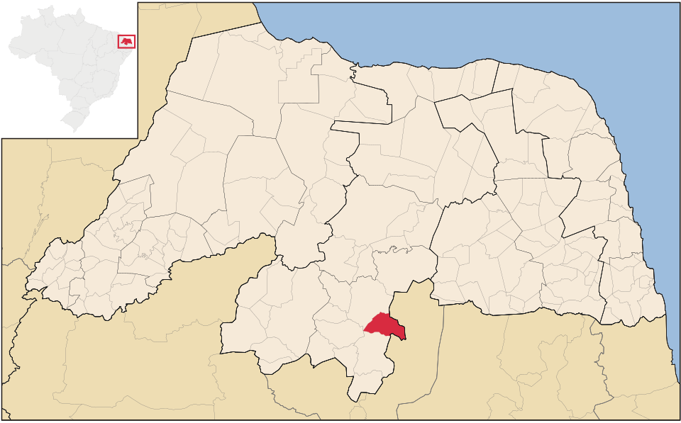Mapa de localização de Carnaúba dos Dantas em RN