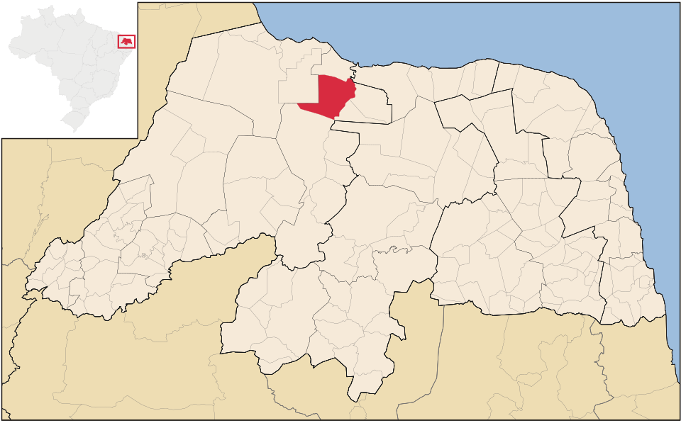 Mapa de localização de Carnaubais em RN