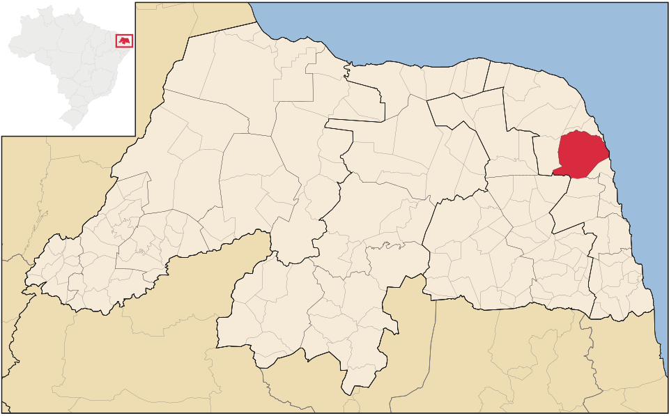 Mapa de localização de Ceará-Mirim em RN
