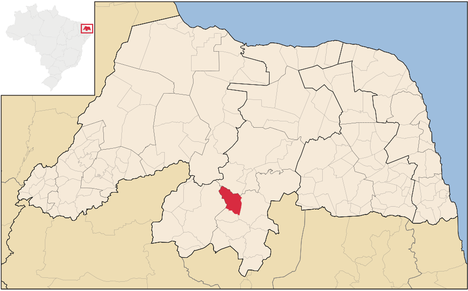 Mapa de localização de Cruzeta em RN