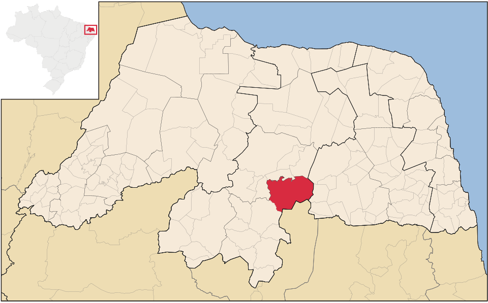Mapa de localização de Currais Novos em RN