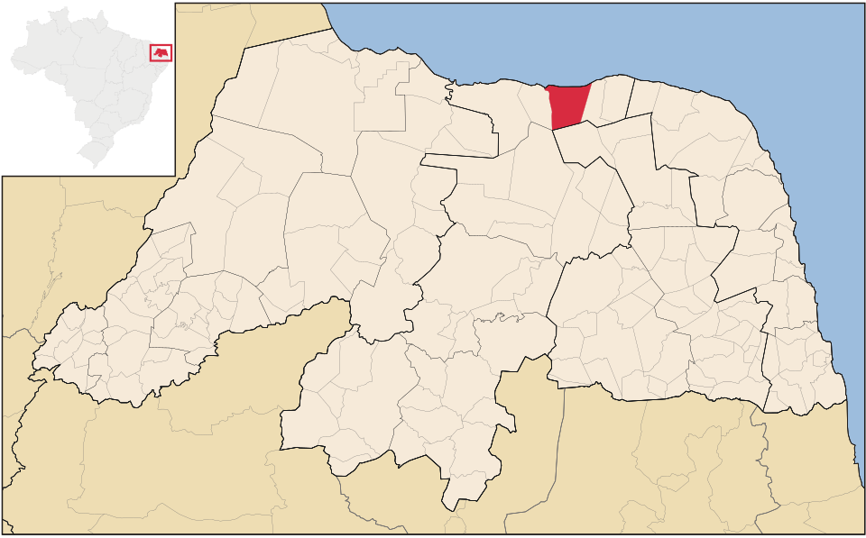 Mapa de localização de Galinhos em RN