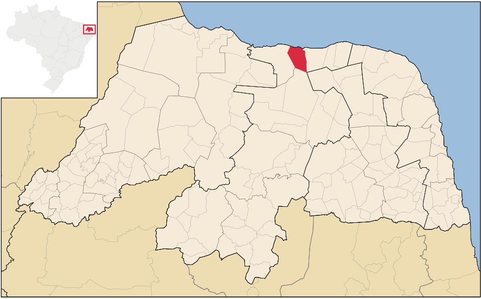 Mapa de localização de Guamaré em RN