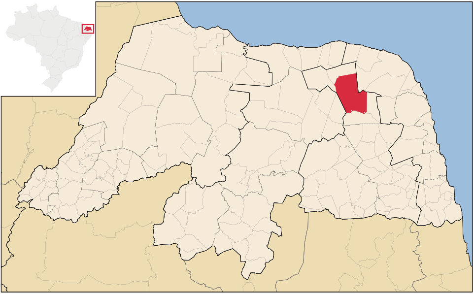 Mapa de localização de João Câmara em RN
