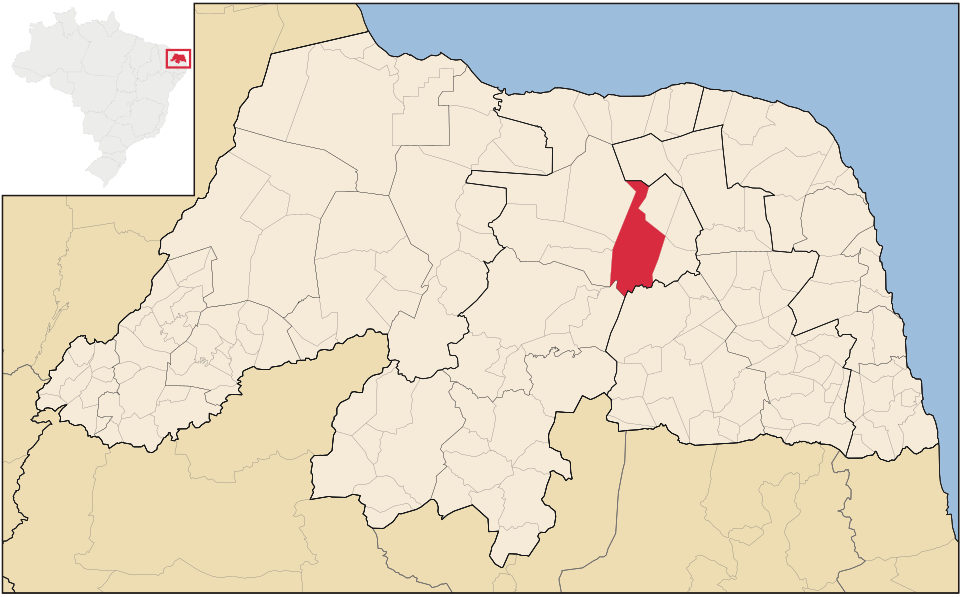 Mapa de localização de Lajes em RN