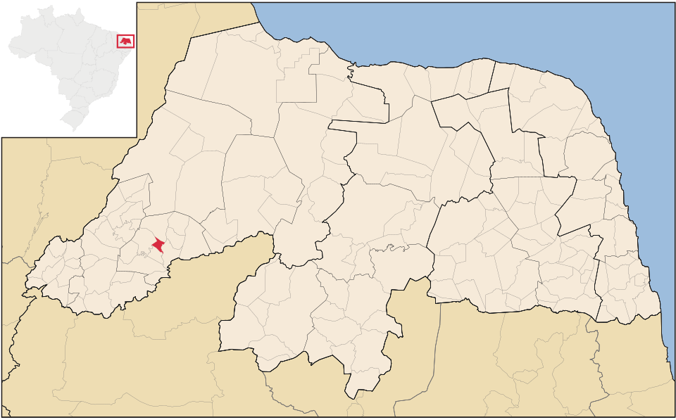Mapa de localização de Lucrécia em RN