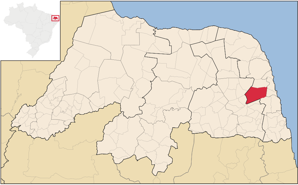 Mapa de localização de Macaíba em RN