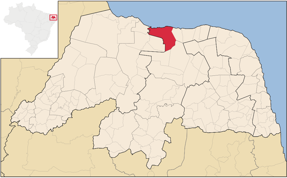 Mapa de localização de Macau em RN