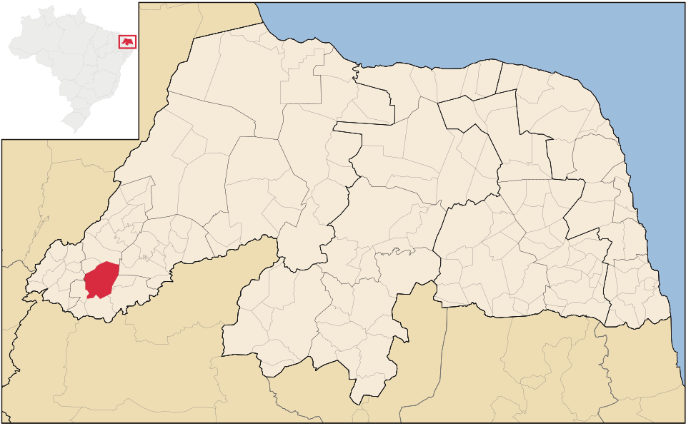 Mapa de localização de Marcelino Vieira em RN