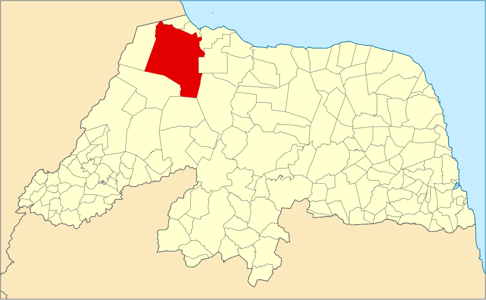 Mapa de localização de Mossoró em RN