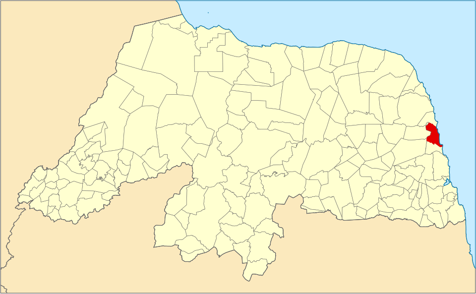 Mapa de localização de Natal em RN
