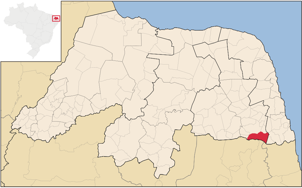 Mapa de localização de Nova Cruz em RN