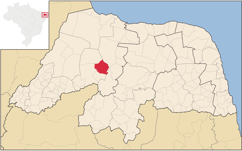 Mapa de localização de Paraú em RN