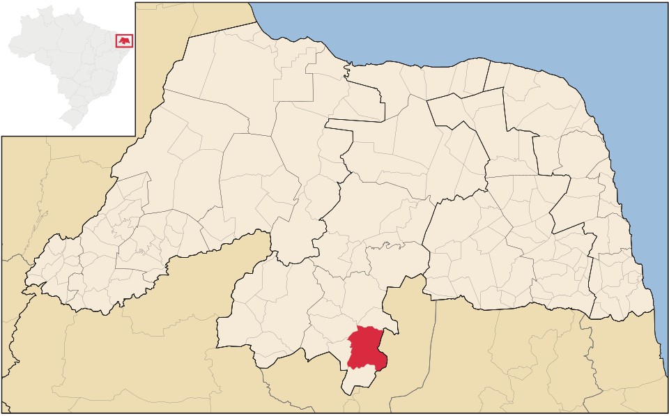 Mapa de localização de Parelhas em RN