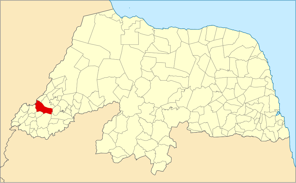 Mapa de localização de Pau dos Ferros em RN