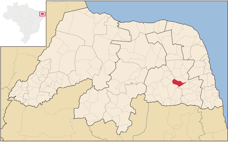 Mapa de localização de Serra Caiada em RN
