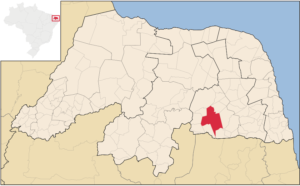 Mapa de localização de Santa Cruz em RN