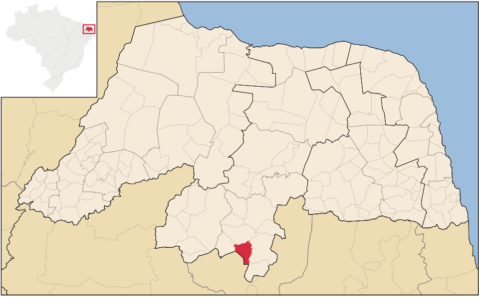 Mapa de localização de Santana do Seridó em RN