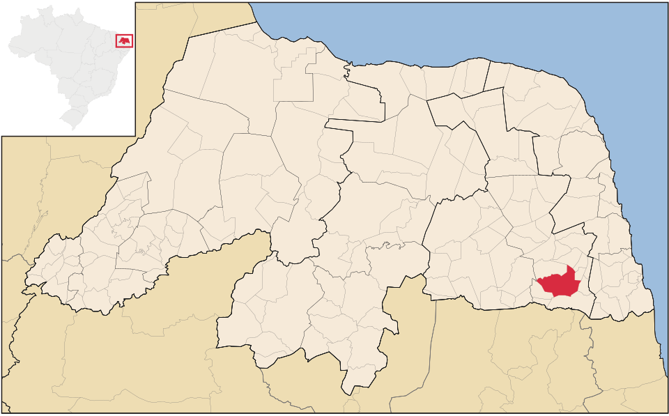 Mapa de localização de Santo Antônio em RN