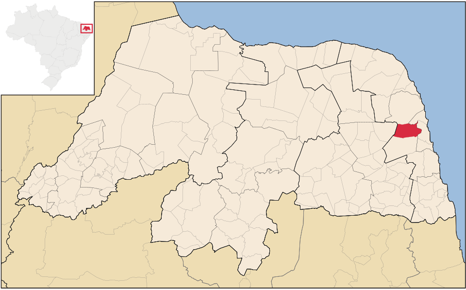 Mapa de localização de São Gonçalo do Amarante em RN