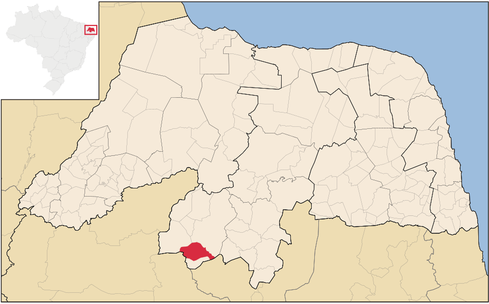 Mapa de localização de São João do Sabugi em RN