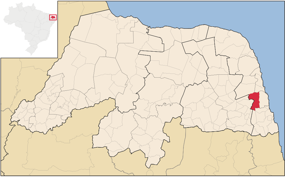 Mapa de localização de São José de Mipibu em RN