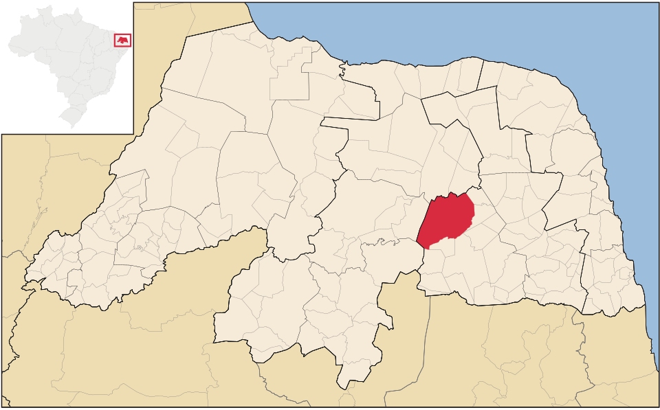 Mapa de localização de São Tomé em RN