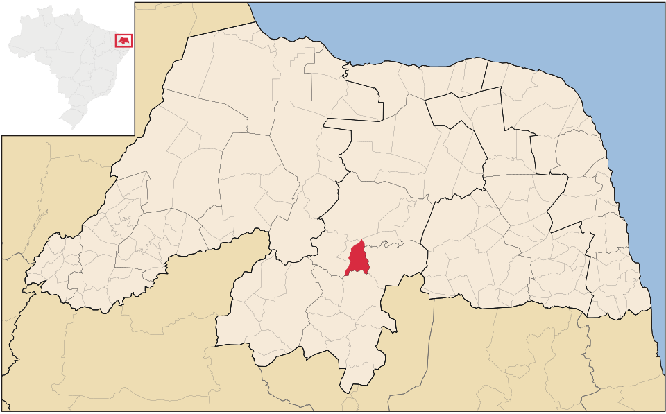 Mapa de localização de São Vicente em RN