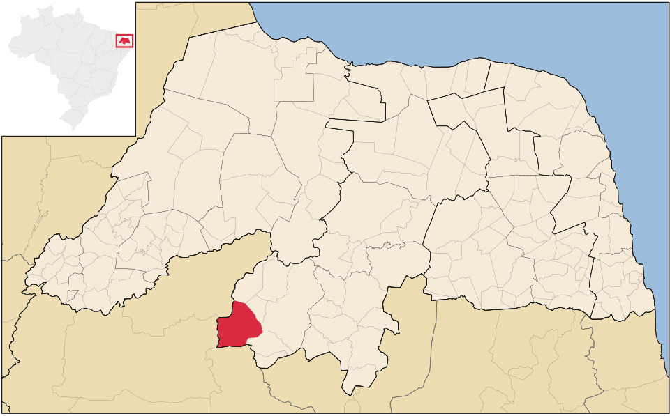 Mapa de localização de Serra Negra do Norte em RN