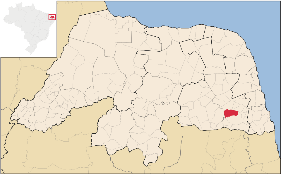 Mapa de localização de Serrinha em RN