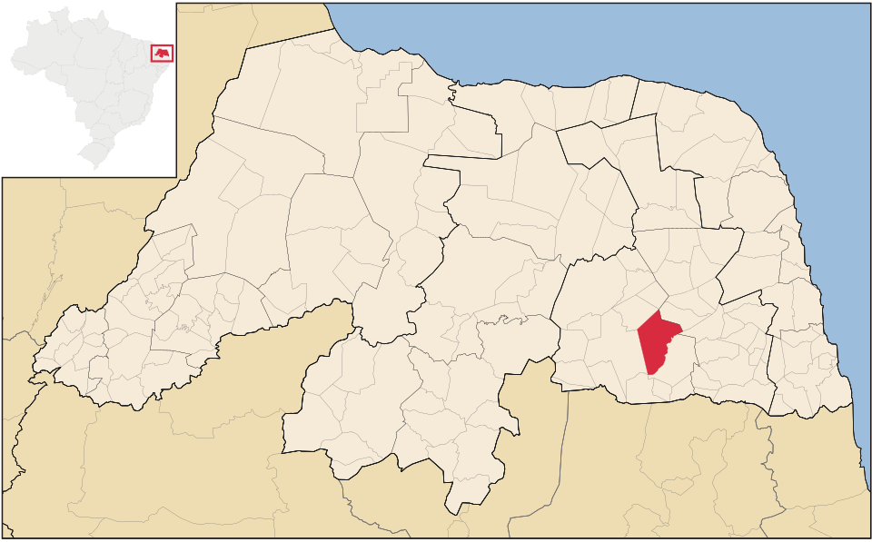 Mapa de localização de Tangará em RN