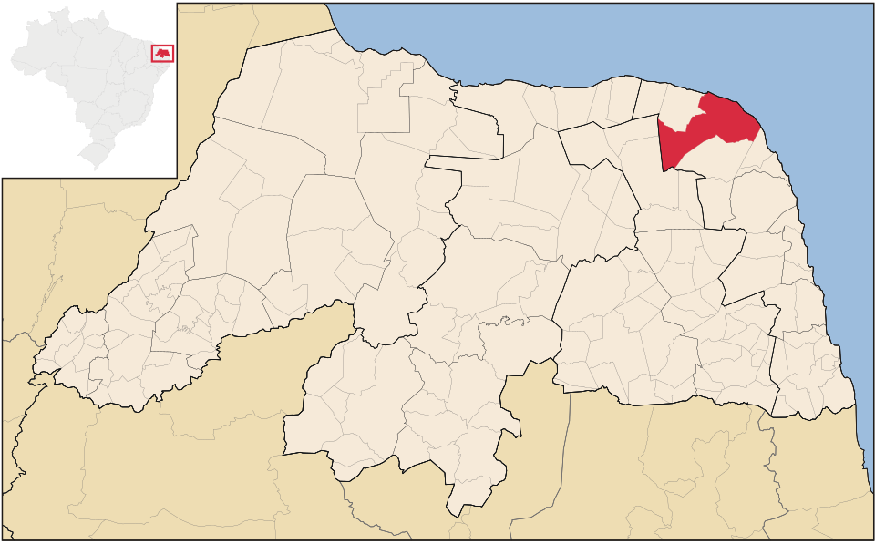 Mapa de localização de Touros em RN