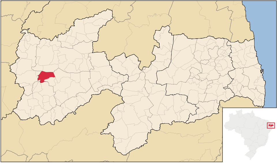 Mapa de localização de Aguiar em PB