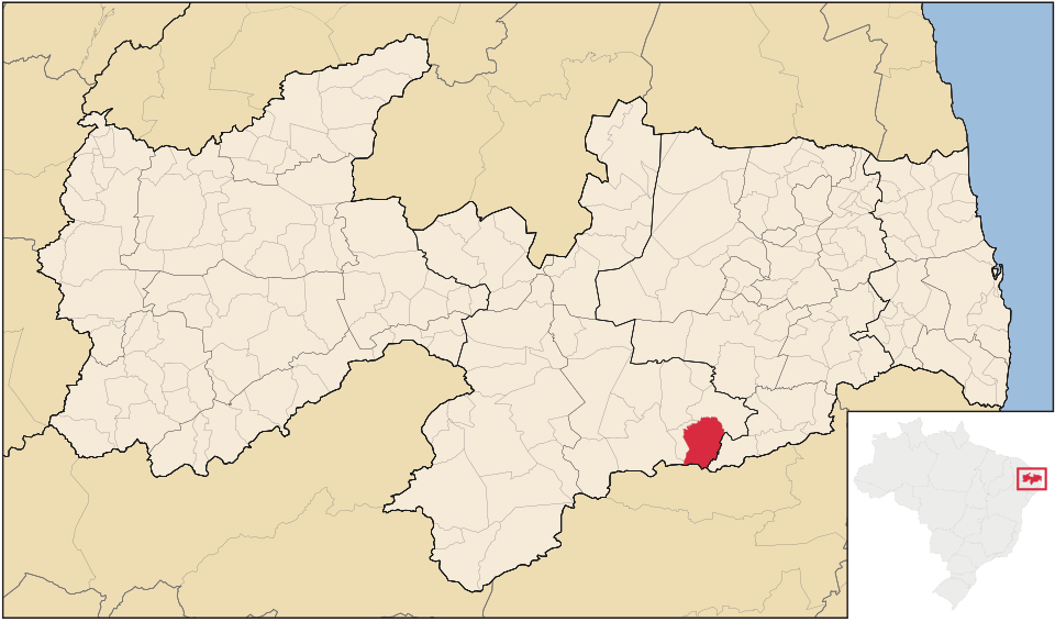 Mapa de localização de Alcantil em PB