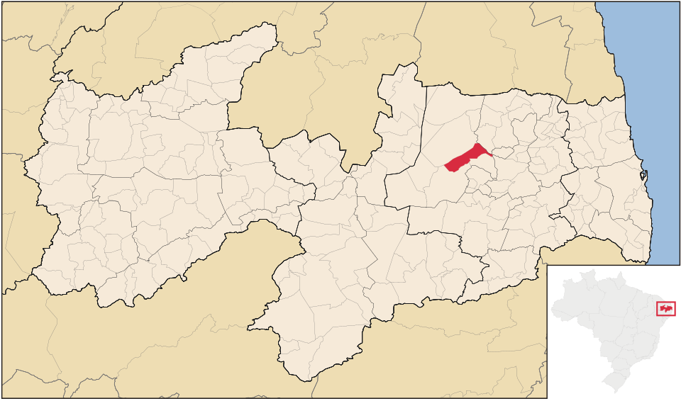 Mapa de localização de Algodão de Jandaíra em PB