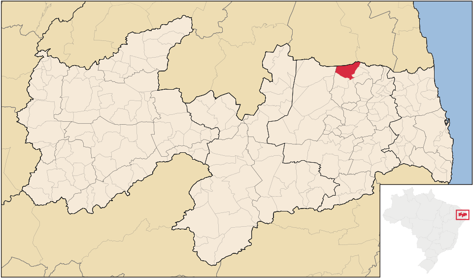 Mapa de localização de Araruna em PB